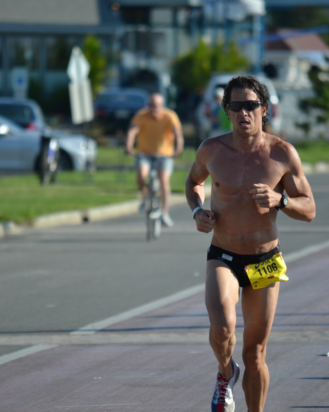 Professional triathlete, racing in the USA